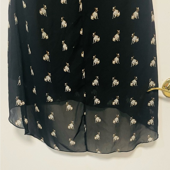 Boston Terrier Dress Black Sleeveless with Dog Print Sz Large - Picture 14 of 14